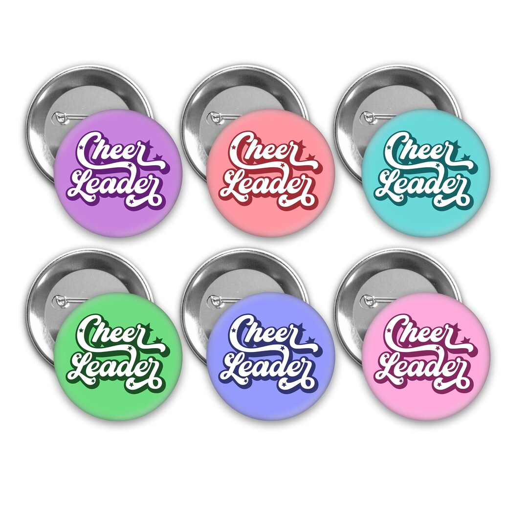 Cheerleader Pin Back Buttons, Set of 6, Team Gifts - Etsy