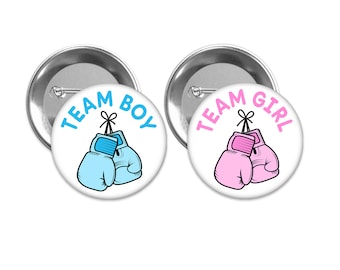 Team Boy/Girl Boxing Gloves Gender Reveal Pins