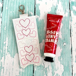 Hearts Hand Lotion Holder, Hand Cream Holder, Hearts Pouch, Hand Lotion Holder
