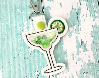 Margarita Keychain Shaker, Margarita Keychain, Fidget Keychain, Margarita Bag Tag, Margarita Zipper Pull