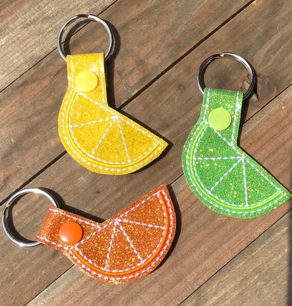 Lemon Slice Keychain Lime Slice Key Chain Orance zipper Etsy