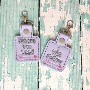 Mother Daughter Keychains, Gilmore Keychain,  Where You Lead, I Will Follow Custom Keychain---You choose 70 Colors