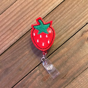 Strawberry Badge Reel, Nurse Badge Reel, ID badge reel, Retractable Badge Reel, Hospital Badge Reel