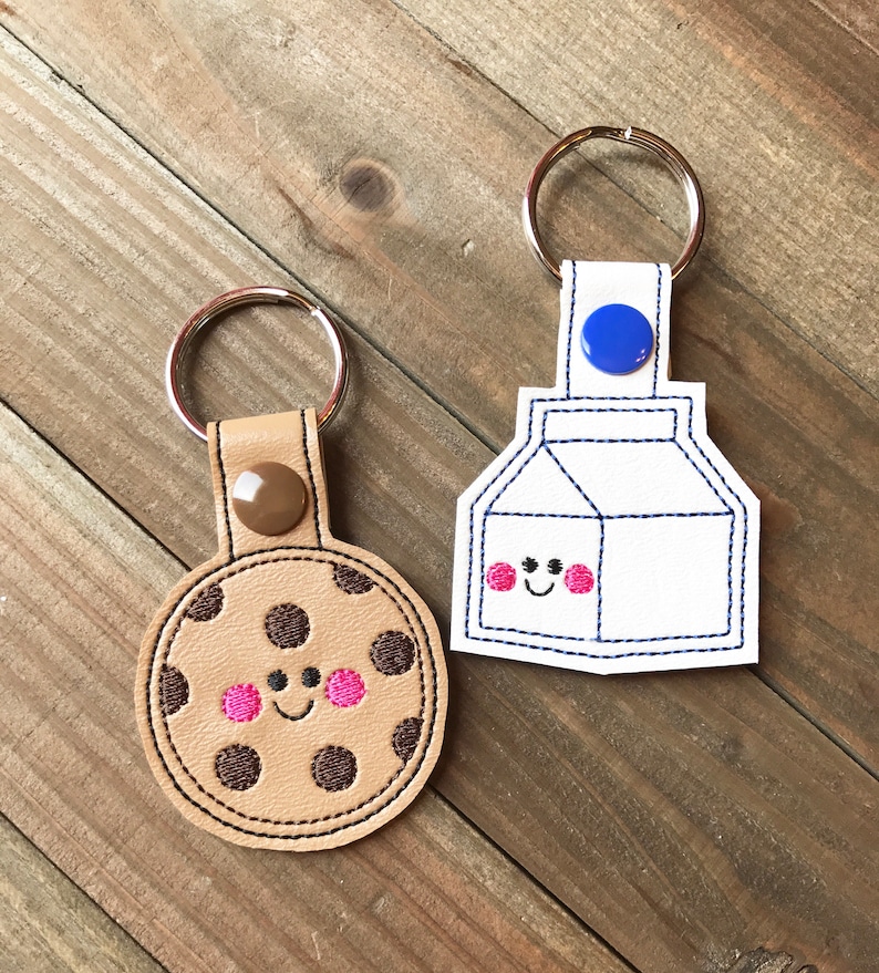 Best Friends Keychain Milk and Cookies Key Fob Best Friend Etsy