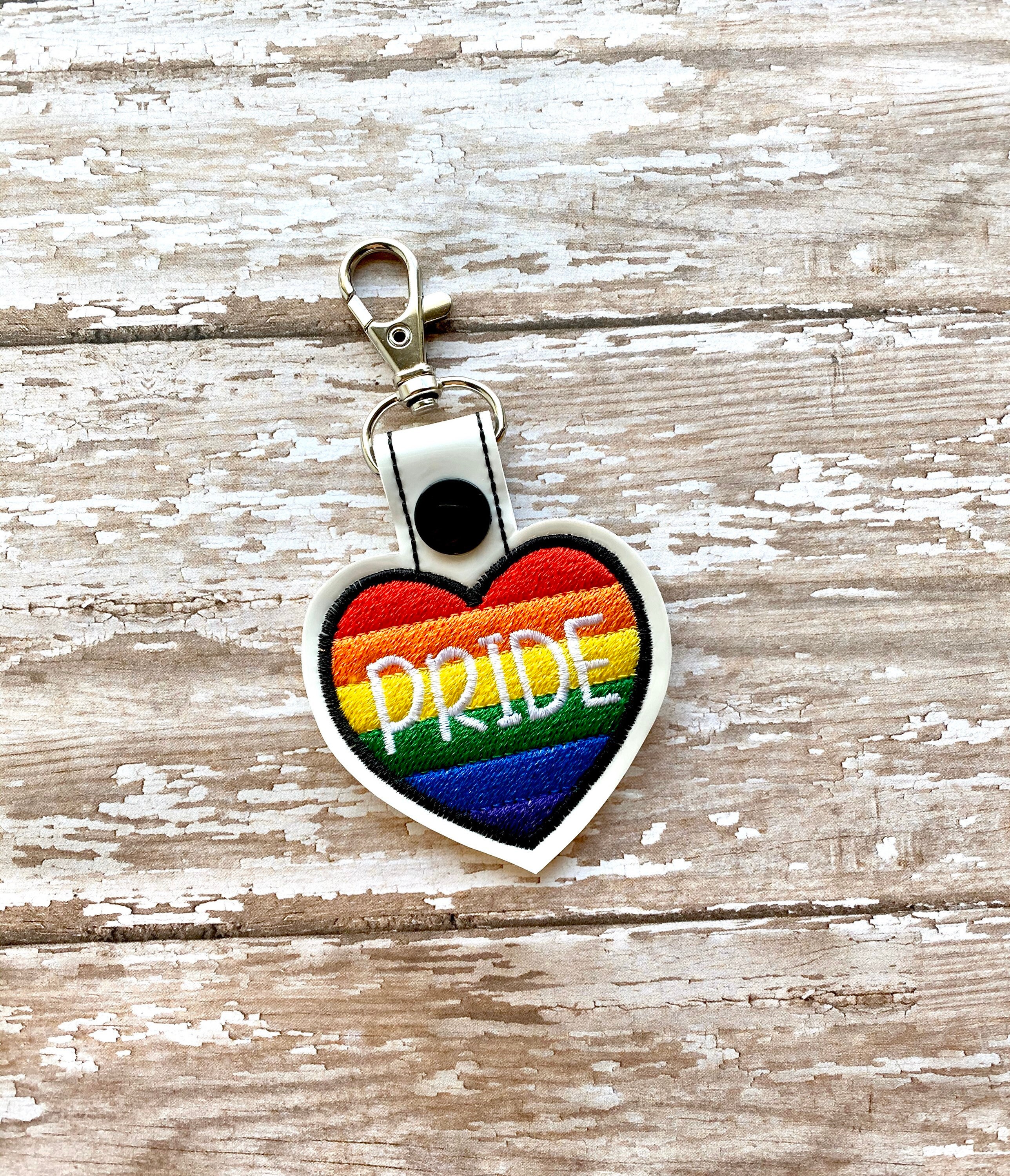 Pride Key Pride Keychain, Pride Key Chain, Rainbow Pride Zipper Pull, Stitched ...