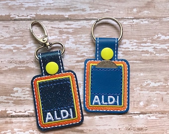 Aldi Quarter Holder, Aldi Keychain, Aldi Key Chain, Aldi Quarter Keeper, Snap Tab, Key Fob, Aldi Quarter Saver