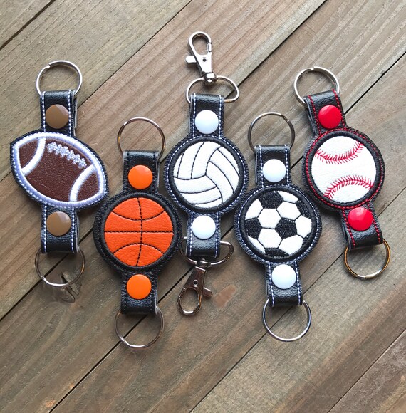 Double Sided Keychain Baseball Keychain Football Keychain Etsy