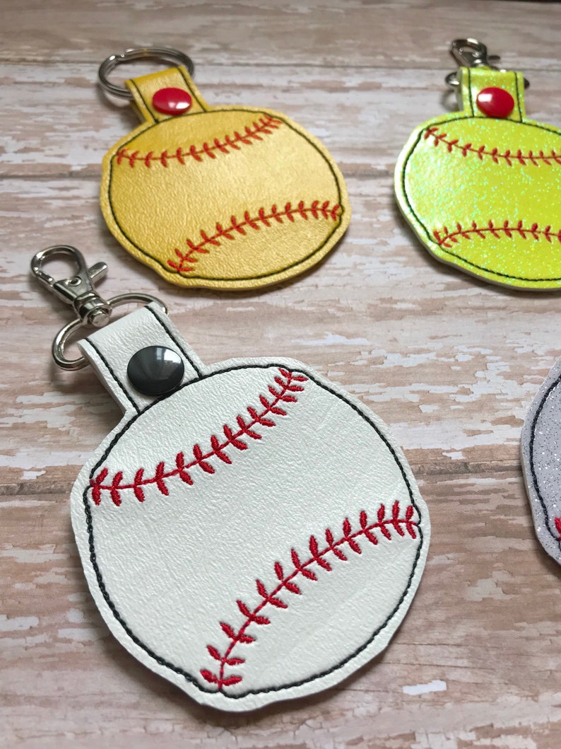 Baseball Leather Key Fob main image 0