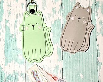 Cat Bandage Holder, Bandage Pouch, First Aid Accessory, Cat Bandage Keychain, You choose---70 Colors!