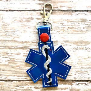 EMT Keychain, Emt key chain,  Emt Zipper Pull, Emt Bag Tag, Emt gift, Paramedic keychain, Paramedic Zipper Pull