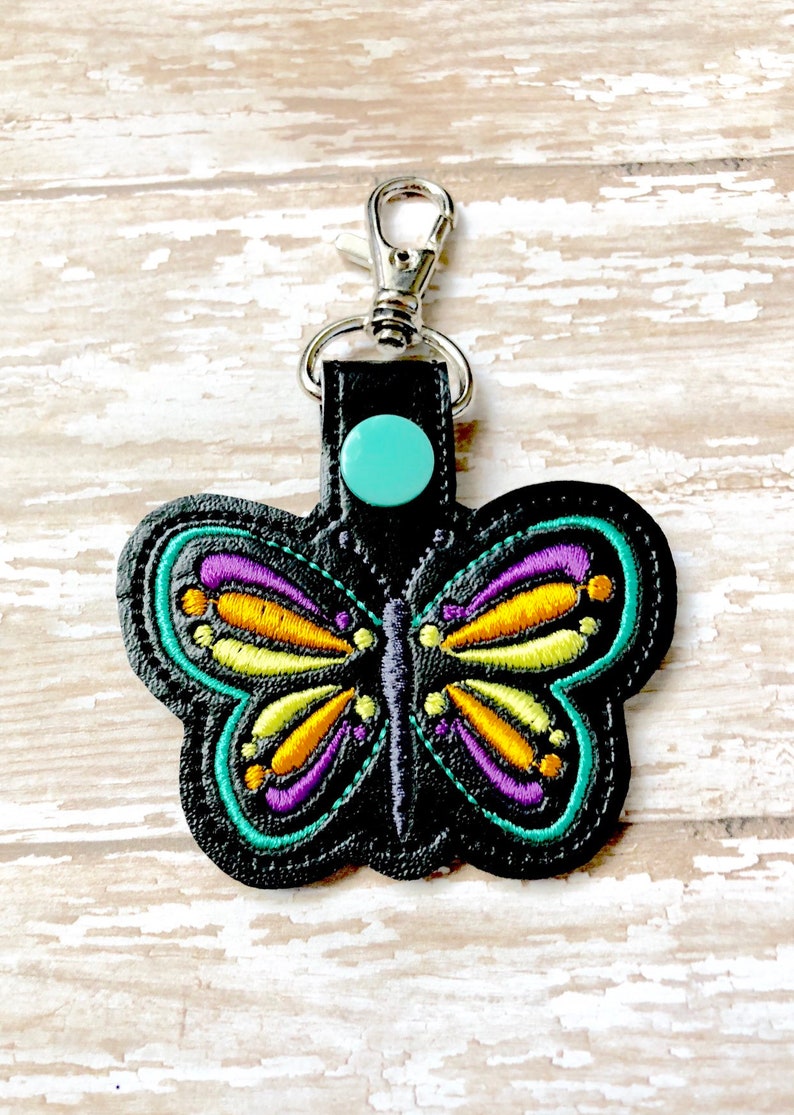 Butterfly Keychain, Butterfly Keychain, Butterfly Zipper Pull, Butterfly Gift, Butterfly Bag Tag, Key Fob 70 Colors image 4