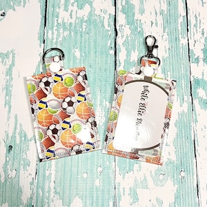 Sports ID Badge Holder, Badge Holder, iD Holder, Vertical ID Holder,  Special Edition Sports Balls