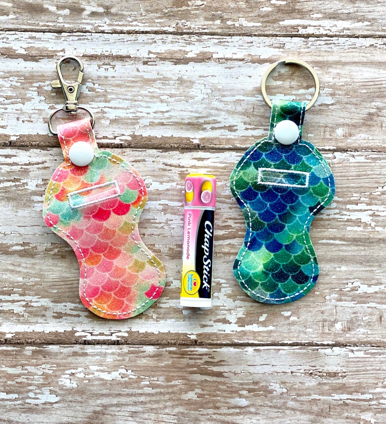 Mermaid Scale Balm Holder Mermaid Scale Lip Balm Keychain Etsy