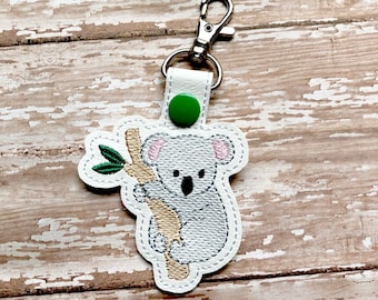 Koala Keychain, Koala Key chain, Koala Bear Keychain, Koala Key Fob, Custom Keychain---You choose 70 Colors