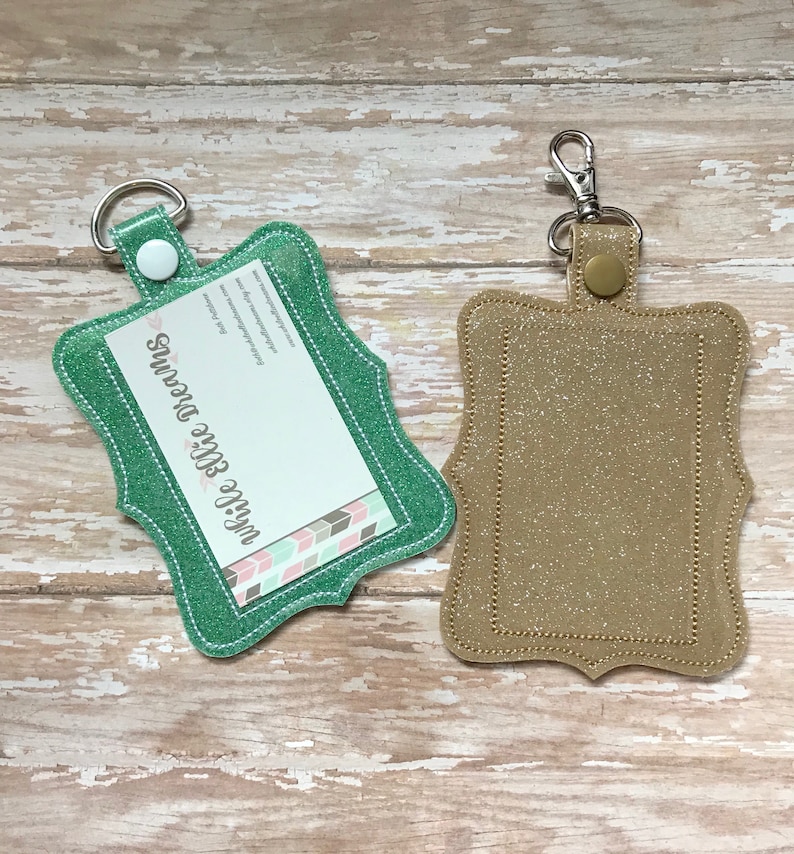 ID Badge Holder, Badge Holder, ID Holder, Horizontal or Vertical, You choose from 70 Colors Mint Glitter