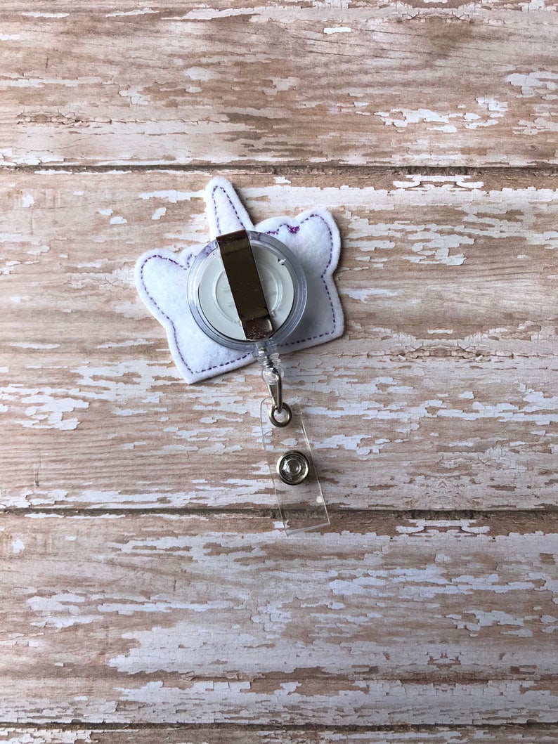 Unicorn Badge Reel, Nurse Badge Reel, ID badge reel, Retractable Badge Reel, Hospital Badge Reel, Happy Unicorn Badge Reel image 5