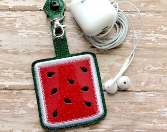 Watermelon Ear Bud Pouch, Earbud Holder, Ear Pod Pouch, Ear Bud Pod Holder, Watermelon Holder