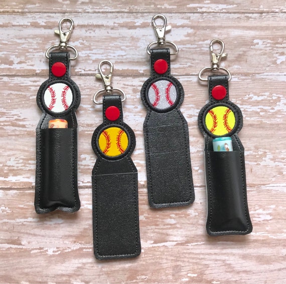 Baseball Keychain, Baseball Lip Balm Holder, Baseball Bag Tag, Softball Lip Balm Holder, Softball Keychain, Softball Bag Tag