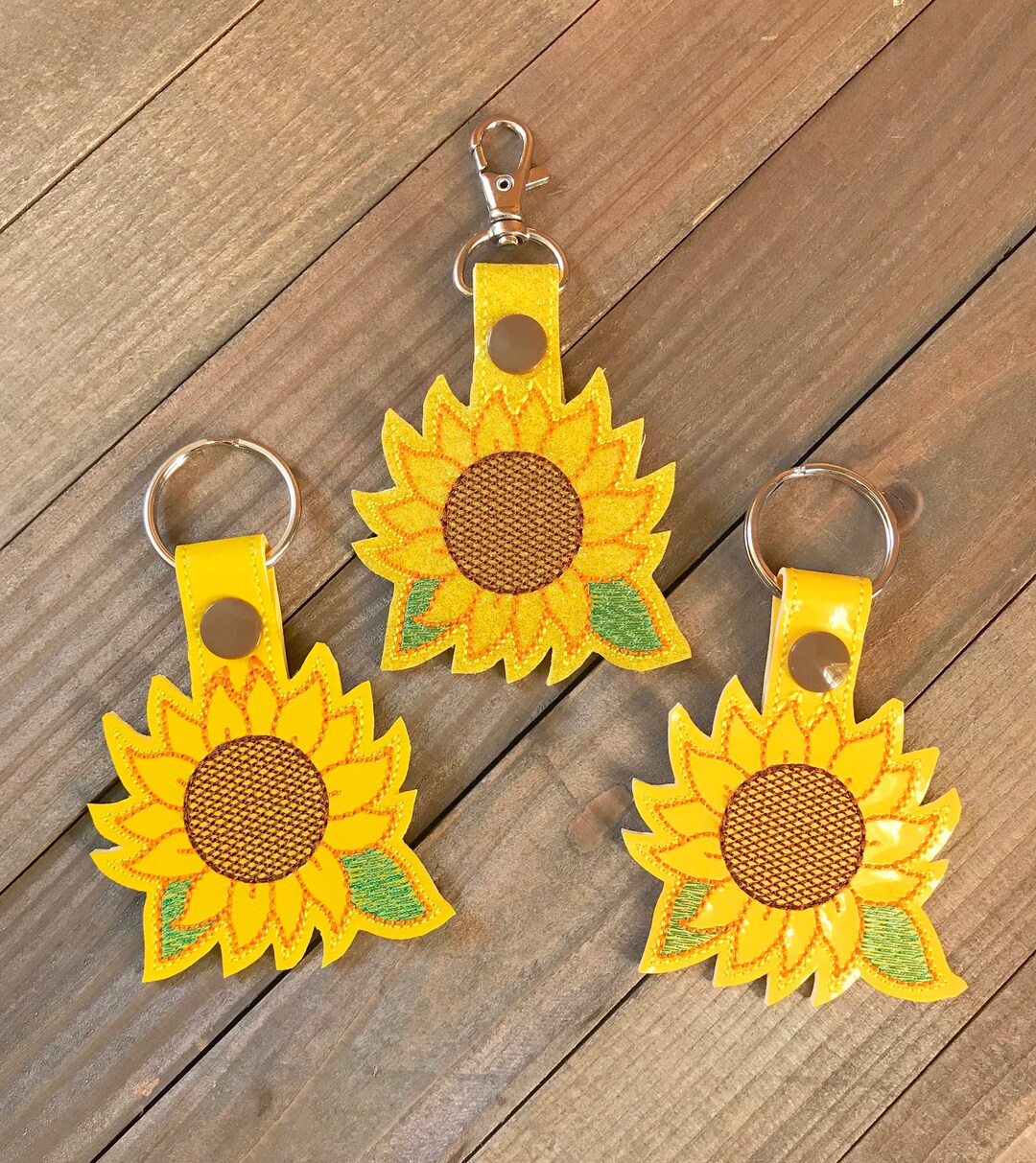 Sunflower Keychain, Sunflower Key Chain, Sunflower Zipper Pull