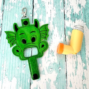Dragon Inhaler Holder, Inhaler Keeper, Inhaler Holder, Inhaler Keychain  --- you choose from 70 Colors