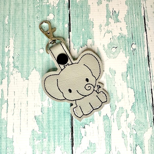Elephant Keychain, Elephant Key chain, Animal Keychain, Elephant Key Fob, Custom Keychain---You choose 70 Colors