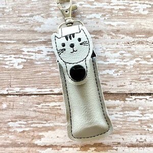 Kitty Cat Lip Balm Holder, Cat Lip Balm Keychain, Kitten Lip Balm Cozy, Cat Lover Balm Holder