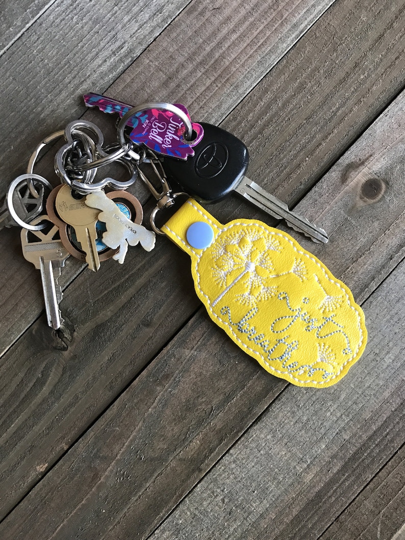 Just Breathe Keychain, Dandelion Key Chain, You choose from 70 Colors image 2