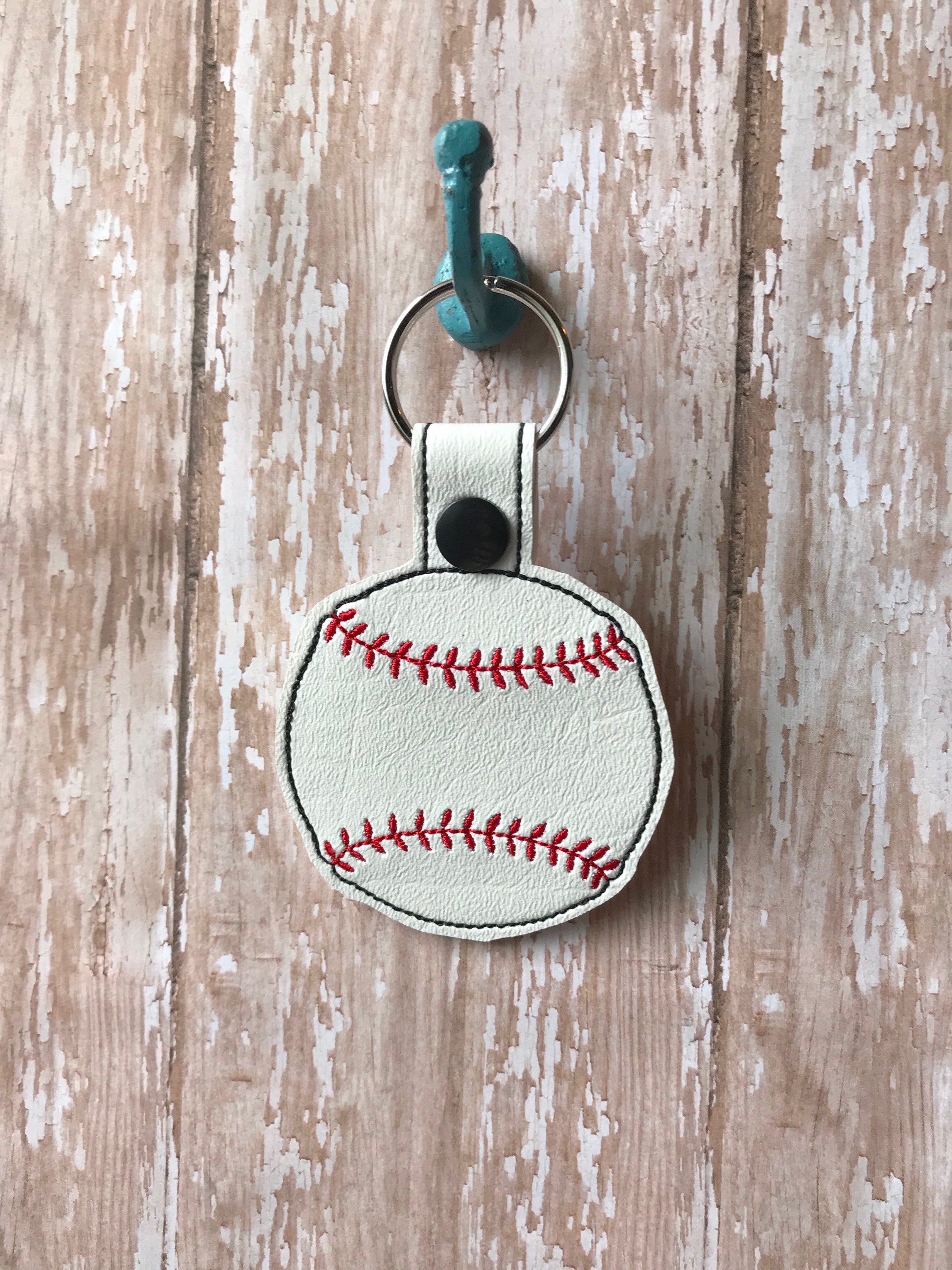 Baseball Keychain Baseball Key Fob Baseball Bag Tag Etsy