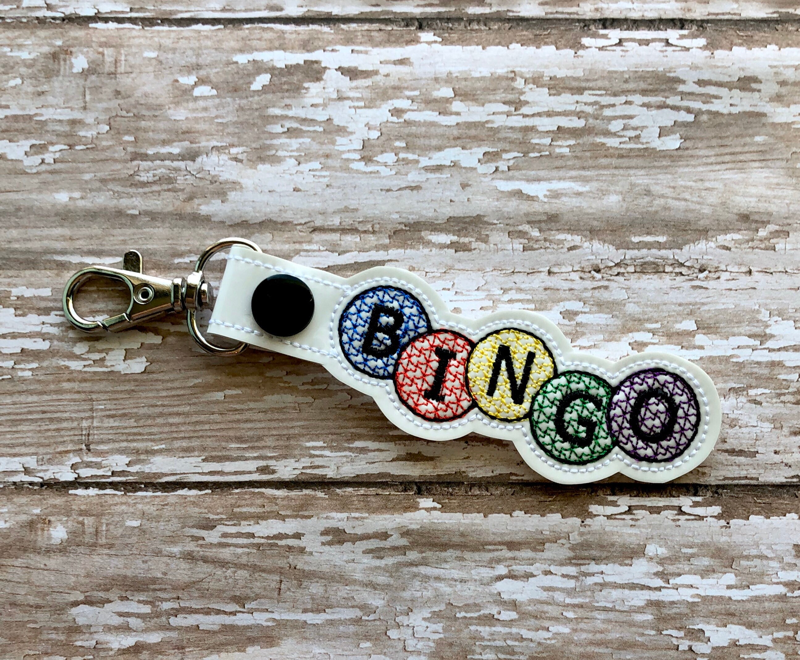 Bingo Keychain, Bingo Key Chain, Bingo Zipper Pull, Bingo Bag Tag ...