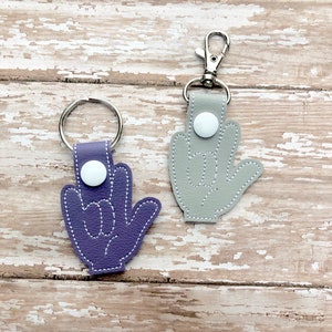 ASL Keychain, Sign Language Key Chain, I Love You Keychain, Sign ...