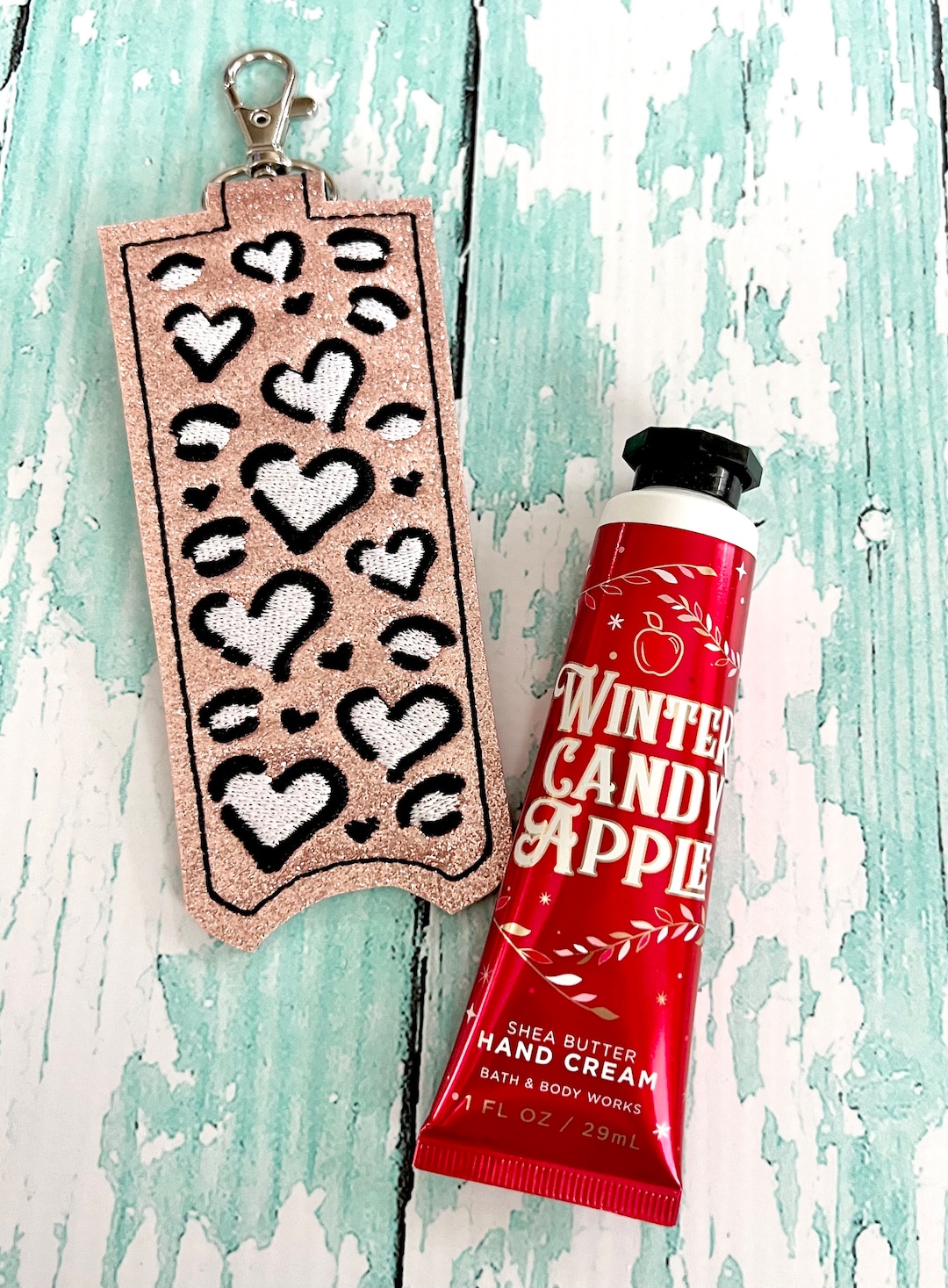 Leopard Heart Hand Lotion Holder, Hand Cream Holder, Leopard Heart