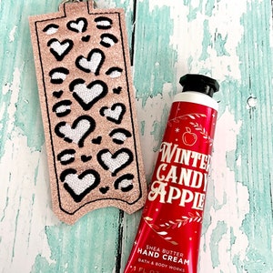 Leopard Heart Hand Lotion Holder, Hand Cream Holder, Leopard Heart Pouch, Hand Lotion Holder
