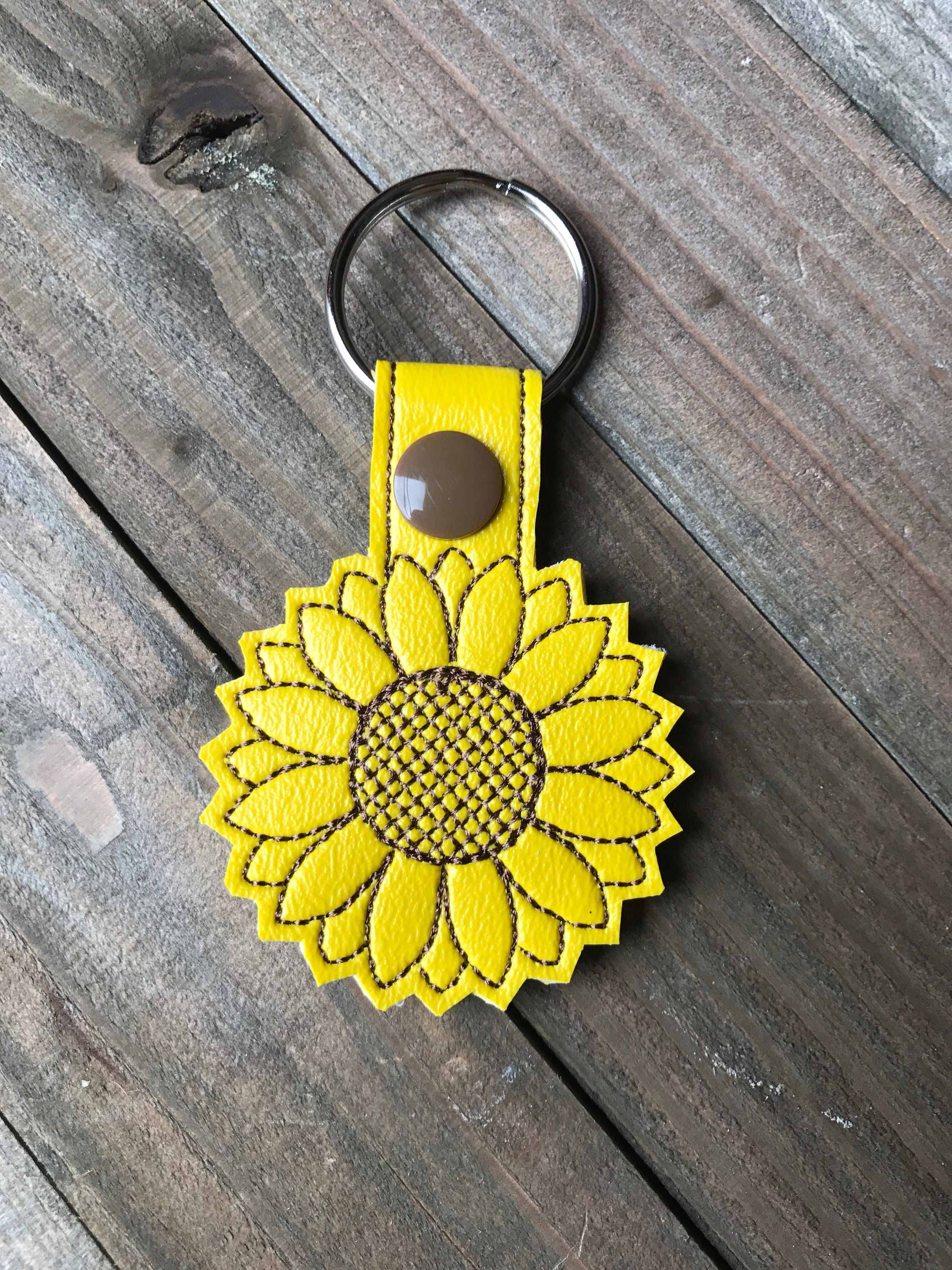 Sunflower Keychain Sunflower Key Chain Sunflower zipper Etsy