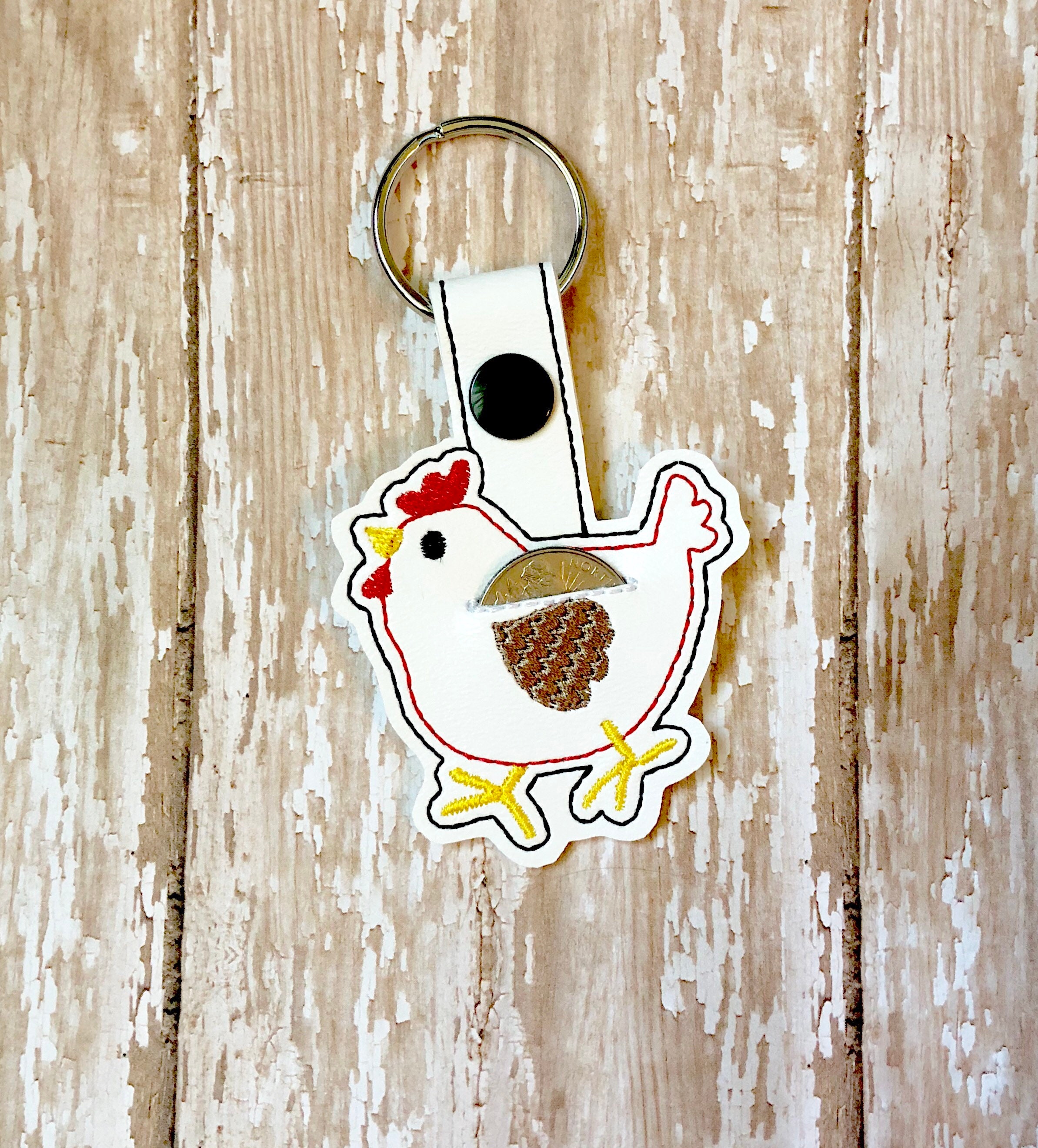 Chicken Key Rack Chicken Quarter Holder, Chicken Keychain, Hen Quarter Key Chain, Snap ...