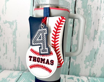 Baseball Tumbler Pouch, Cup Pouch, Tumbler Backpack, Cup Accessory Holder, Tumbler Key Pouch, You Choose Color ---70 Colors!