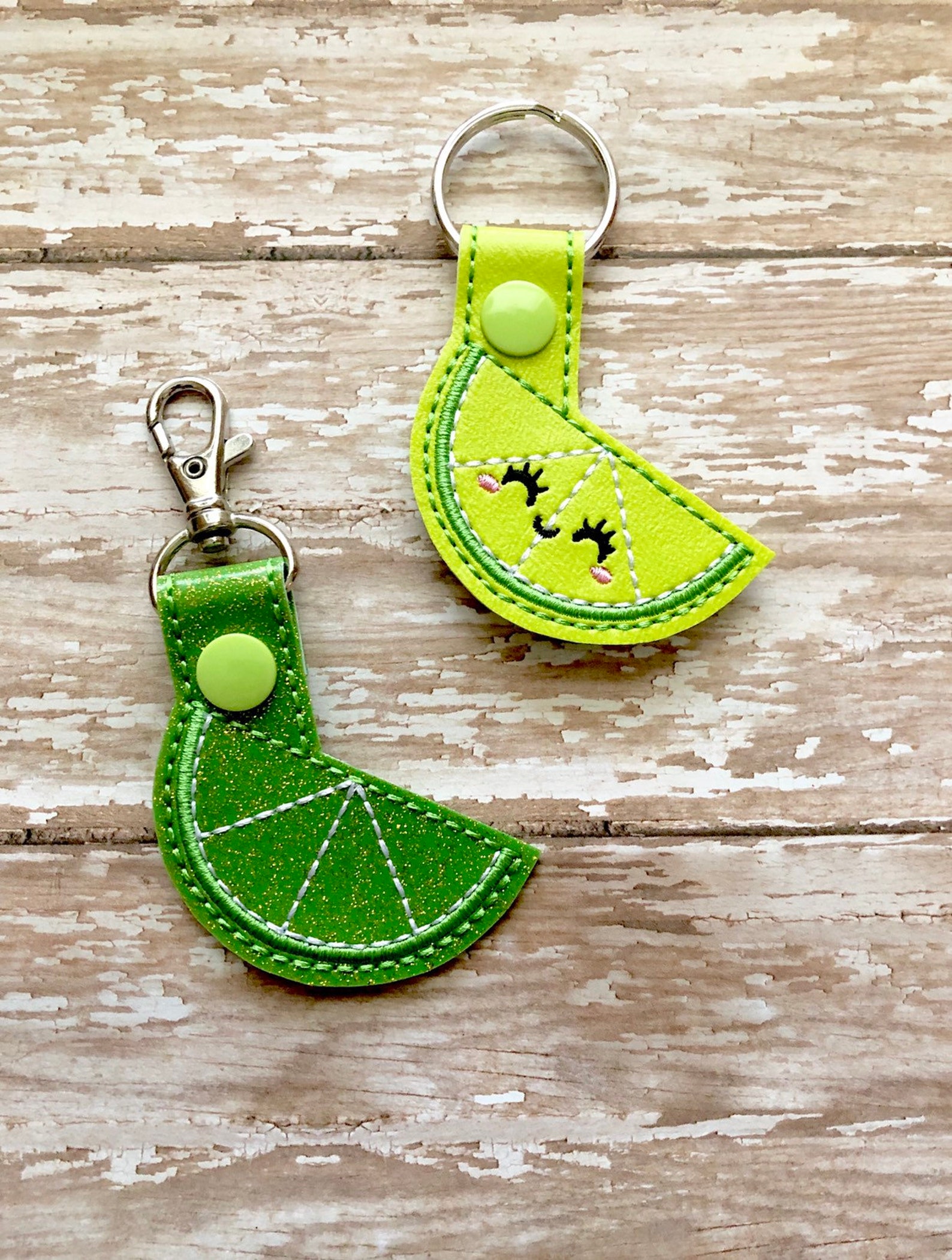 Lemon Slice Keychain Lime Slice Key Chain Orance Zipper Etsy