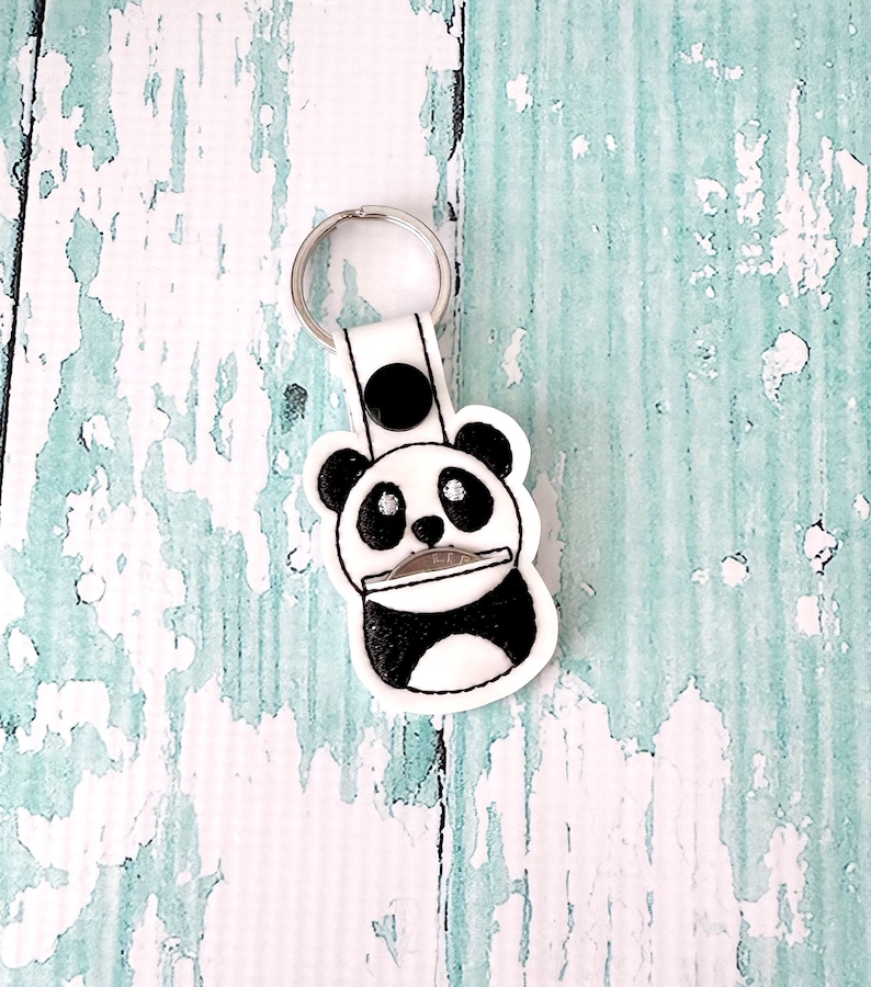 Panda Quarter Holder, Panda Keychain, Quarter Key Chain, Snap Tab, Key ...