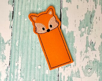 Fox Bookmark, Fox Book Mark, Fox Page Holder, Embroidered Fox Bookmark, Choose from 70 Colors