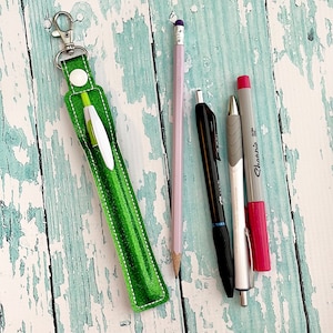 Pen or Pencil Holder keychain, Pen Holder for lanyard, Pen holder, Stylus Holder —- You choose from 70 Colors!