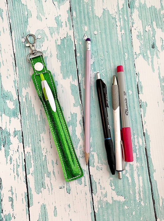 Pen or Pencil Holder keychain, Pen Holder for lanyard, Pen holder, Stylus Holder —- You choose from 70 Colors!