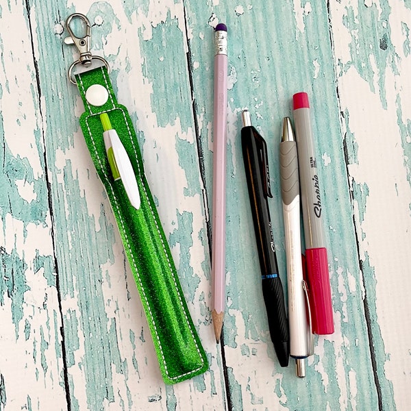 Pen or Pencil Holder keychain, Pen Holder for lanyard, Pen holder, Stylus Holder —- You choose from 70 Colors!