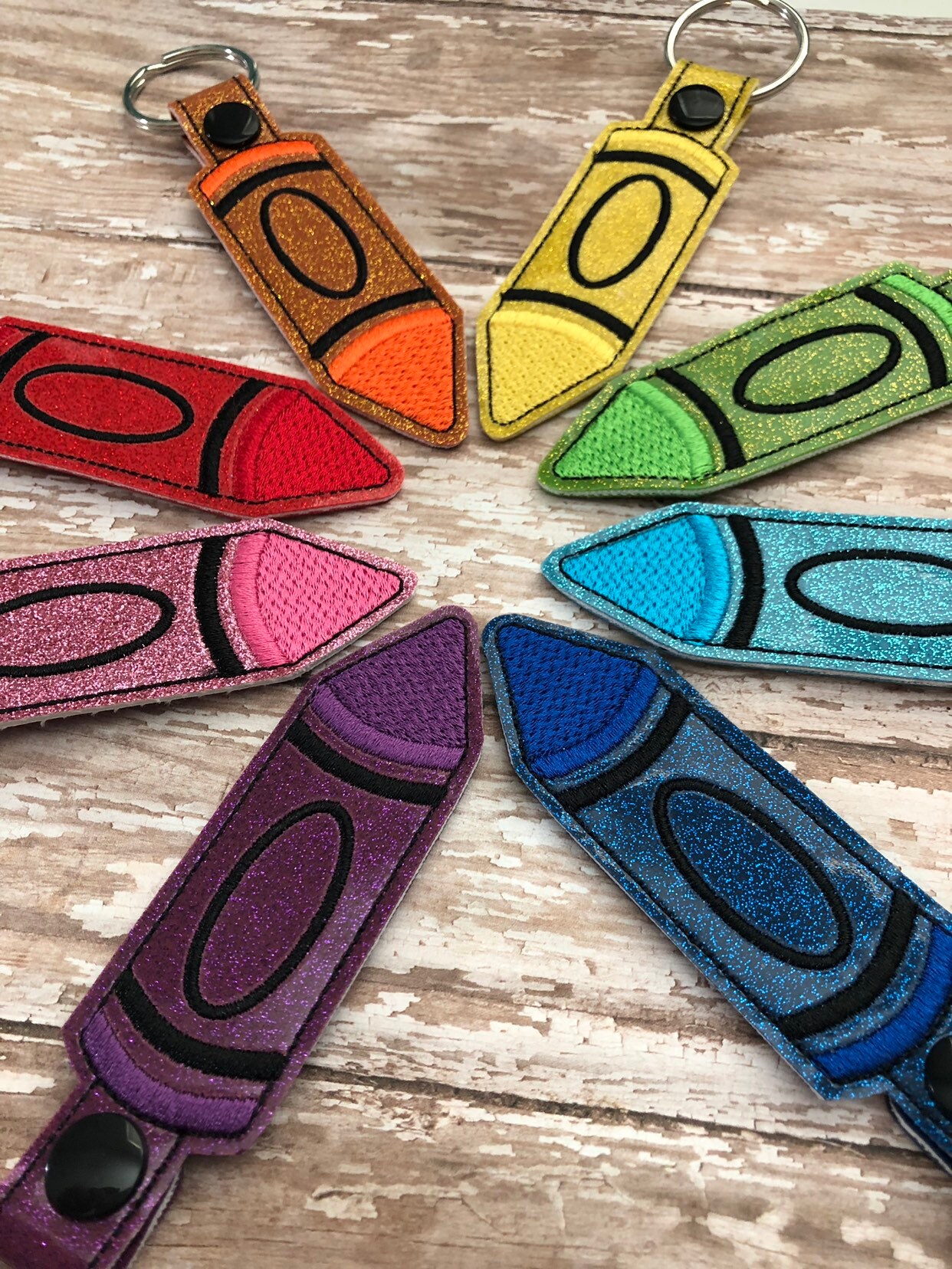 Crayon Key Rings Crayon Keychain Crayon Key chain Crayon Zipper Pull Crayon | Etsy