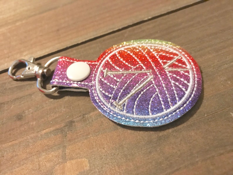 Knitting Keychain Yarn Ball Keychain Knitting Bag Tag Etsy