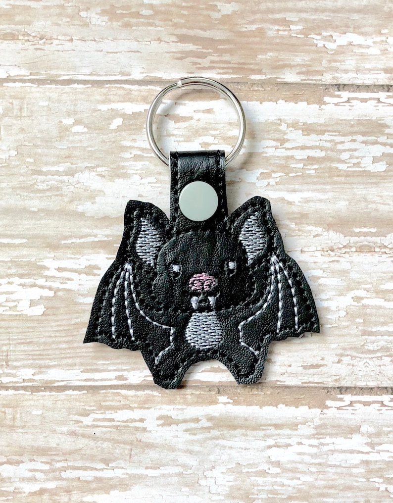Bat Keychain, Bat Key chain, Bat Zipper Pull, Bat Gift, Bat Bag Tag, Bat Key Fob --- 70 Colors image 2
