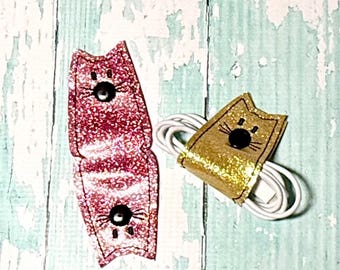 Cat Cord Organizer, Cord Wrap, Device Cord Wrap, Power Cord Wrap, Cat Cord Wrap---You Choose from 70 Colors!