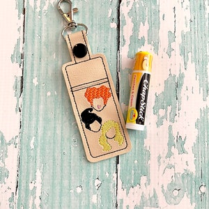 Lip Balm Holder, Halloween Lip Balm Keychain, Three Witches Lip Balm Cozy, 3 Witches Chapstick Holder