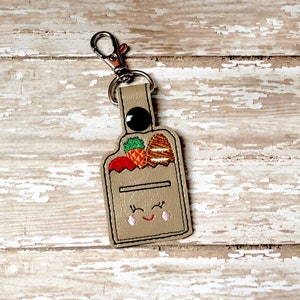 Grocery Bag Quarter Holder, Grocery Store Keychain, Quarter Key Chain, Snap Tab, Key Fob, Quarter Saver image 3