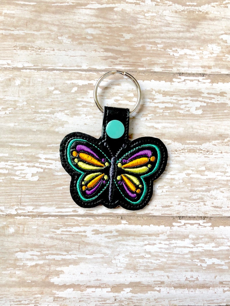 Butterfly Keychain, Butterfly Keychain, Butterfly Zipper Pull, Butterfly Gift, Butterfly Bag Tag, Key Fob 70 Colors image 2