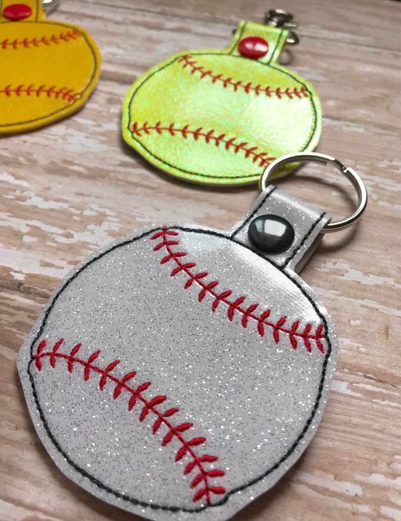 Baseball Leather Key Fob main image 1