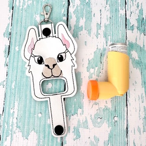 Alpaca Inhaler Holder, Inhaler Keeper, Inhaler Holder, Inhaler Keychain  --- you choose from 70 Colors